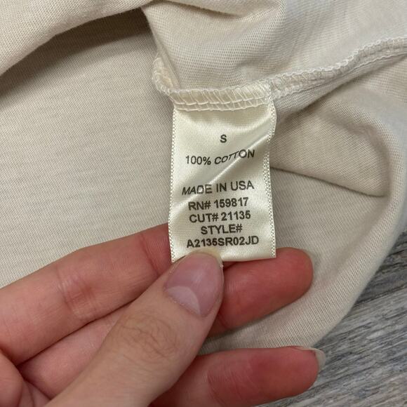 NWT Altar’d State Cream Womens Nashville Honky Tonk S Lettuce Hem Crop T-Shirt - Picture 6 of 11